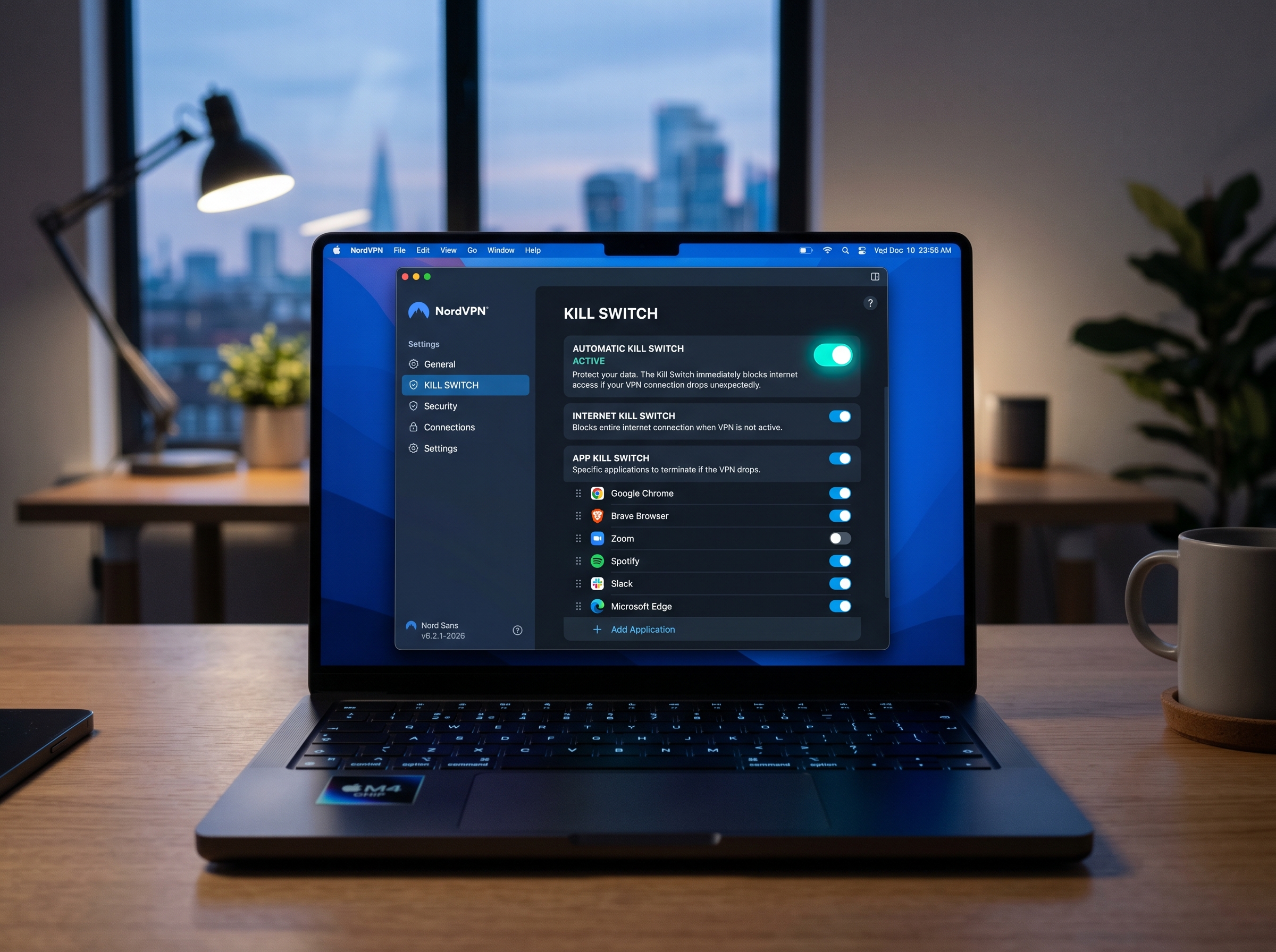 NordVPN Kill Switch settings interface